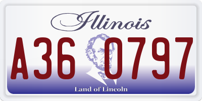 IL license plate A360797
