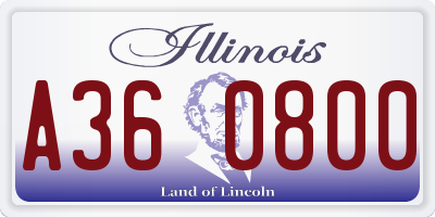 IL license plate A360800