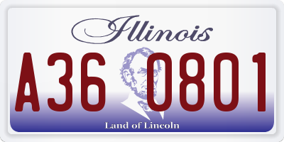 IL license plate A360801