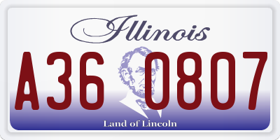 IL license plate A360807