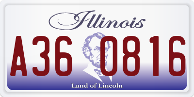 IL license plate A360816