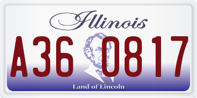IL license plate A360817