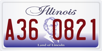 IL license plate A360821
