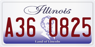 IL license plate A360825