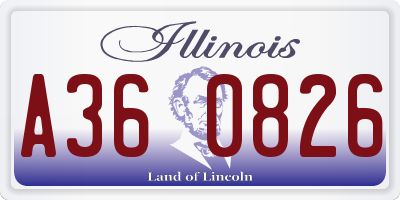 IL license plate A360826