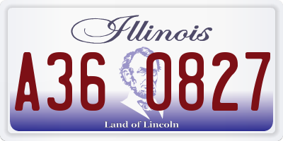 IL license plate A360827