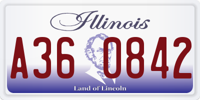 IL license plate A360842