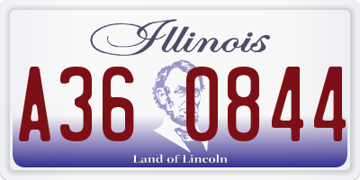 IL license plate A360844