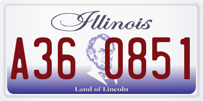 IL license plate A360851