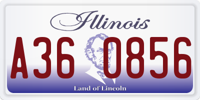IL license plate A360856