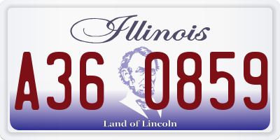 IL license plate A360859