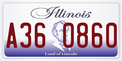 IL license plate A360860