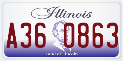 IL license plate A360863