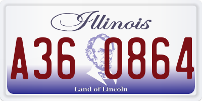 IL license plate A360864