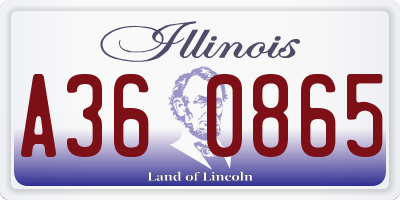 IL license plate A360865
