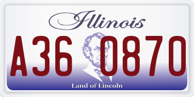 IL license plate A360870
