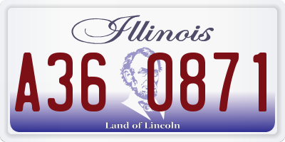 IL license plate A360871