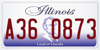 IL license plate A360873