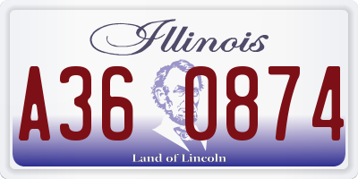 IL license plate A360874