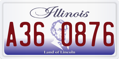 IL license plate A360876