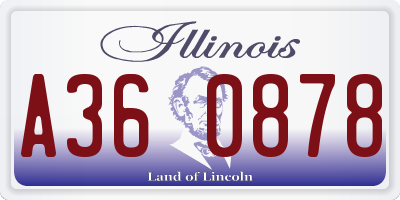 IL license plate A360878