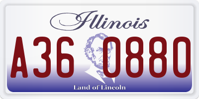 IL license plate A360880