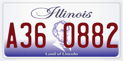 IL license plate A360882