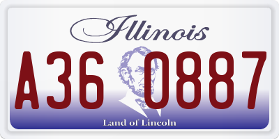 IL license plate A360887
