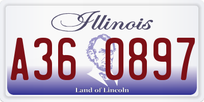 IL license plate A360897
