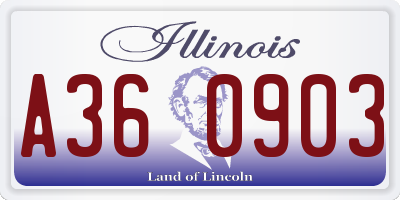 IL license plate A360903