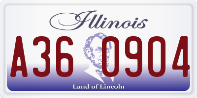IL license plate A360904
