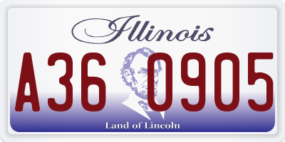 IL license plate A360905