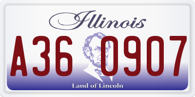 IL license plate A360907