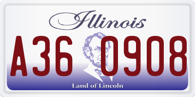 IL license plate A360908