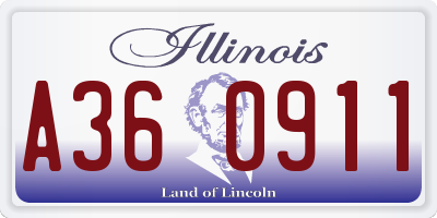 IL license plate A360911