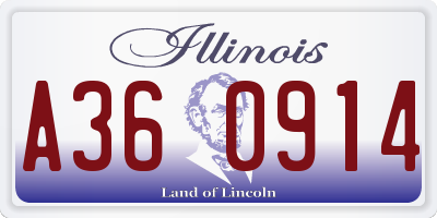 IL license plate A360914