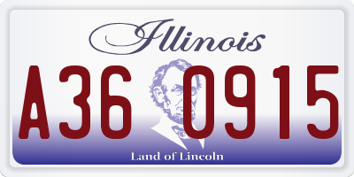 IL license plate A360915