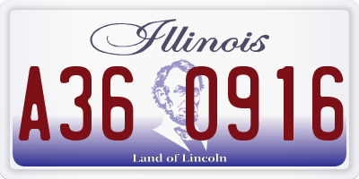 IL license plate A360916