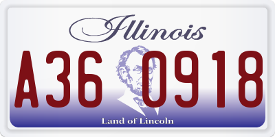 IL license plate A360918