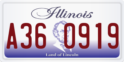 IL license plate A360919