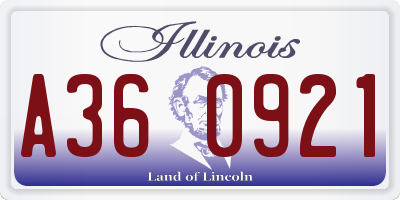 IL license plate A360921