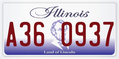 IL license plate A360937