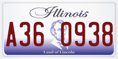 IL license plate A360938