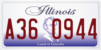 IL license plate A360944