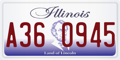 IL license plate A360945