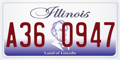 IL license plate A360947