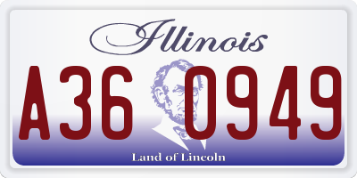 IL license plate A360949