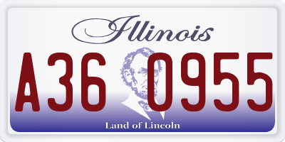IL license plate A360955