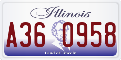 IL license plate A360958