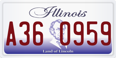 IL license plate A360959